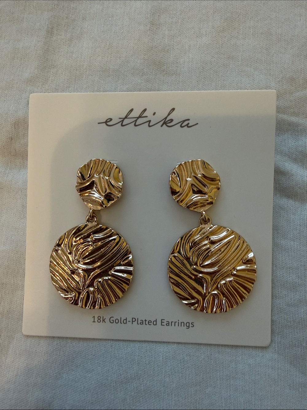 ettika 18k Gold Plated Sculpted Drop Earrings